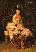  Jules-Adolphe Goupil Lady Seated oil painting on canvas
